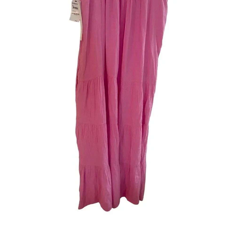 NWT Caslon Womens Pink Crayon Ruffle Tiered Cotton Maxi Dress Size Large - Picture 12 of 12
